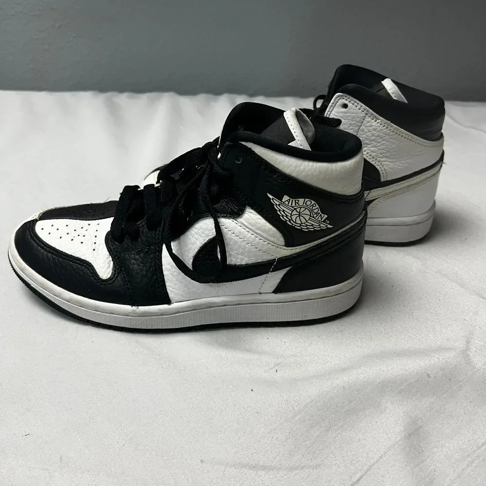 Nike Air Jordan 1 High Mid Homage Black White Split Basketball Shoes Youth Sz 5Y